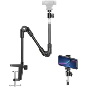 Webcam Stand Camera Mount with Phone Holder