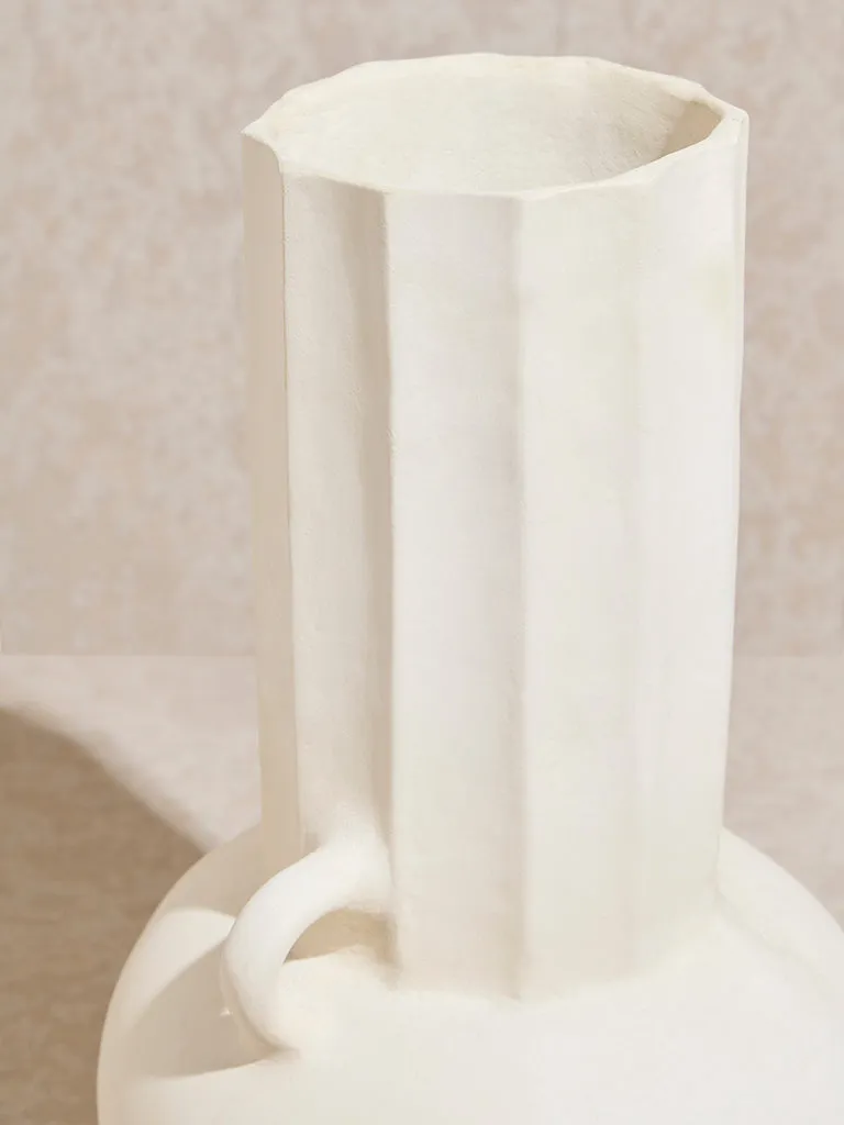 Westside Home Off-White Paper Mache Vase- Large