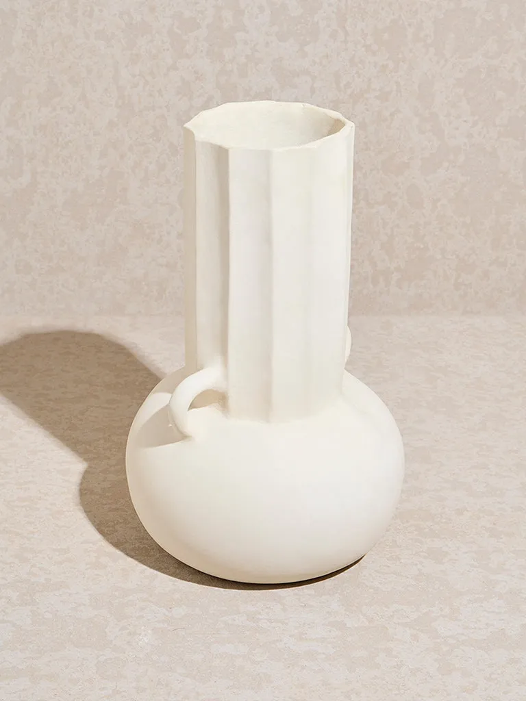 Westside Home Off-White Paper Mache Vase- Large