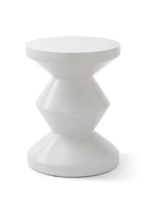 White Fiber Glass Outdoor Stool | Pols Potten Zig Zag