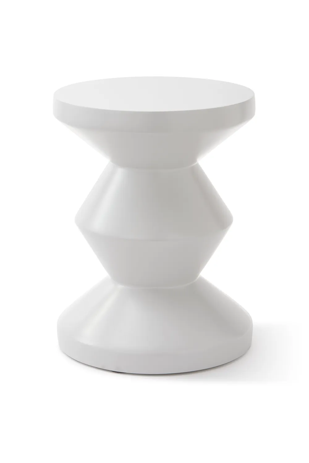 White Fiber Glass Outdoor Stool | Pols Potten Zig Zag