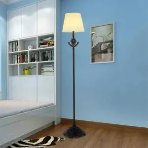 White Floor Lamp with Simple Style and Plug-in Cord for Living Room