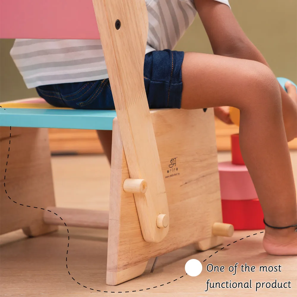 Wooden Convertible Step Stool and Chair