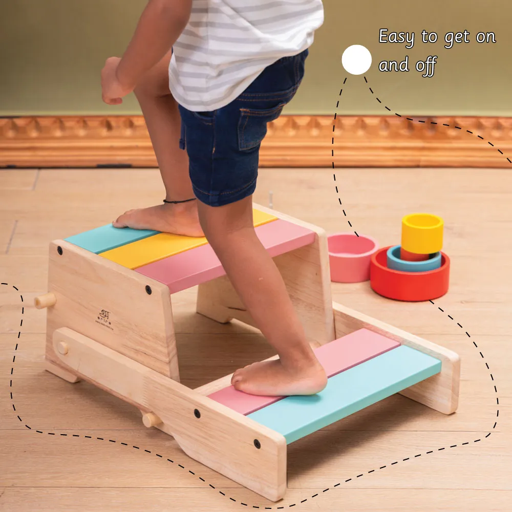 Wooden Convertible Step Stool and Chair