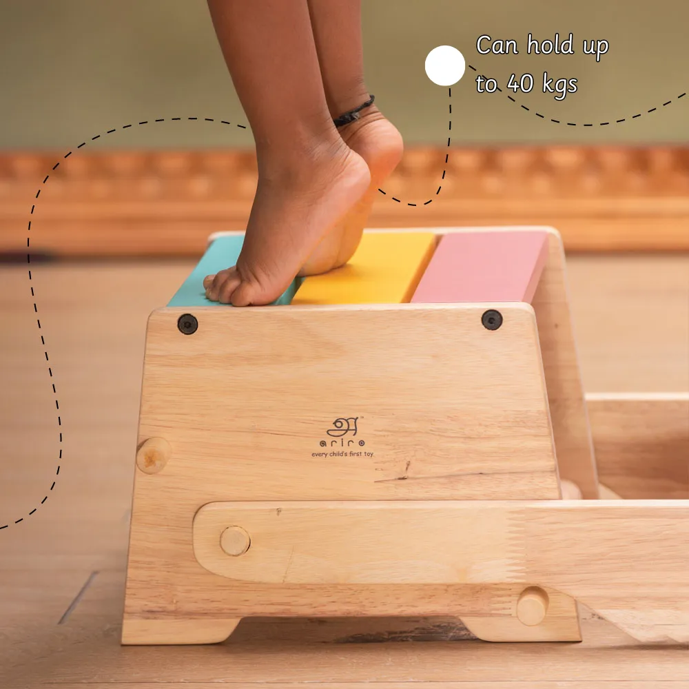 Wooden Convertible Step Stool and Chair