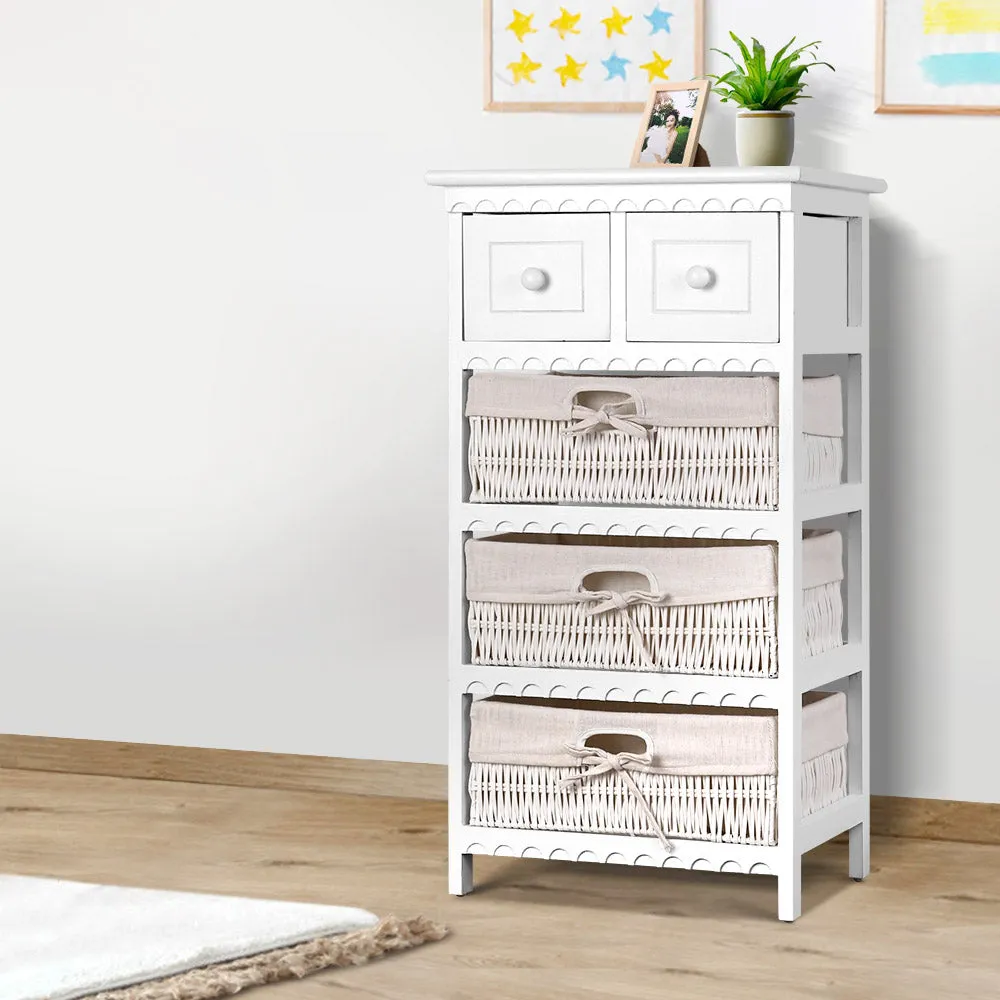 z White 3 Basket Storage Unit Drawers Cabinet Bedroom Cupboard Assembled